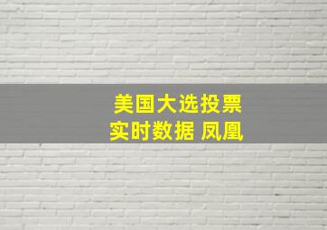 美国大选投票实时数据 凤凰